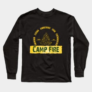 feel hot vibes of nature with camp fire outdoor - camping, hiking, trekking, outdoor recreation Long Sleeve T-Shirt